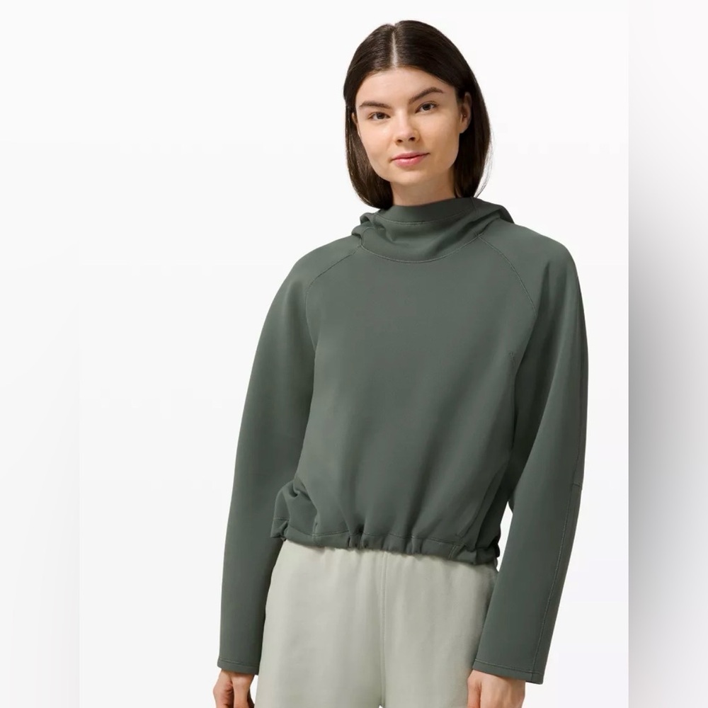 Lululemon AirWrap Pullover Women's Hoodie Smoked Spruce Olive Sz 6 Running - Picture 11 of 11